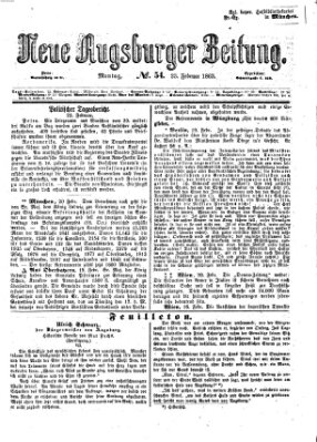 Neue Augsburger Zeitung Montag 23. Februar 1863