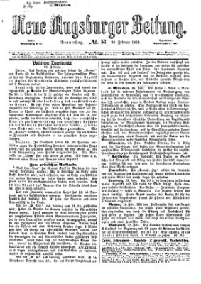 Neue Augsburger Zeitung Donnerstag 26. Februar 1863