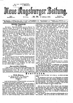 Neue Augsburger Zeitung Freitag 27. Februar 1863