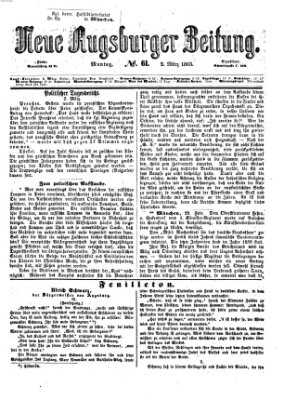 Neue Augsburger Zeitung Montag 2. März 1863