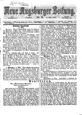 Neue Augsburger Zeitung Samstag 14. März 1863