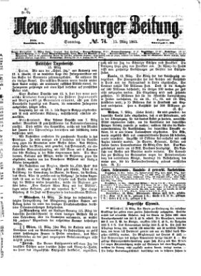 Neue Augsburger Zeitung Sonntag 15. März 1863