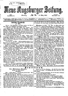 Neue Augsburger Zeitung Montag 16. März 1863