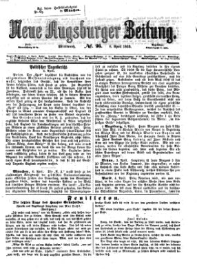 Neue Augsburger Zeitung Mittwoch 8. April 1863