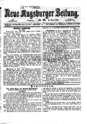 Neue Augsburger Zeitung Samstag 25. April 1863