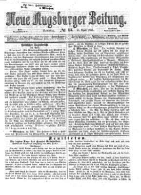 Neue Augsburger Zeitung Sonntag 26. April 1863