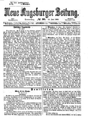 Neue Augsburger Zeitung Donnerstag 18. Juni 1863