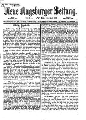 Neue Augsburger Zeitung Dienstag 30. Juni 1863