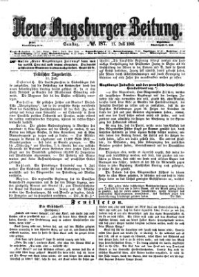 Neue Augsburger Zeitung Samstag 11. Juli 1863