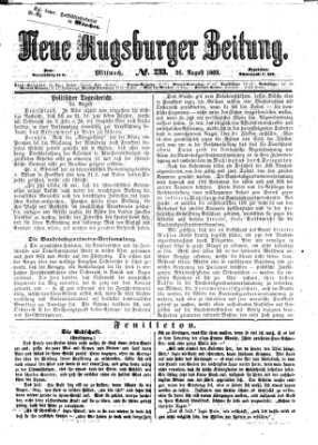 Neue Augsburger Zeitung Mittwoch 26. August 1863