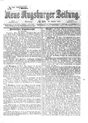 Neue Augsburger Zeitung Sonntag 20. September 1863