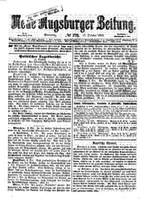 Neue Augsburger Zeitung Sonntag 11. Oktober 1863