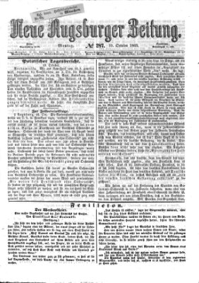 Neue Augsburger Zeitung Montag 19. Oktober 1863