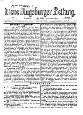 Neue Augsburger Zeitung Dienstag 20. Oktober 1863