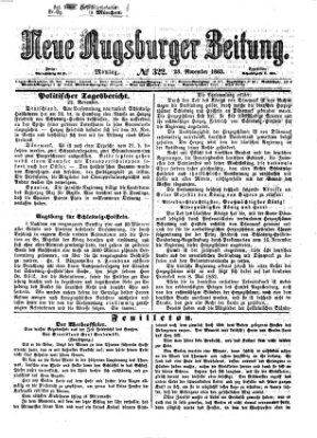 Neue Augsburger Zeitung Montag 23. November 1863