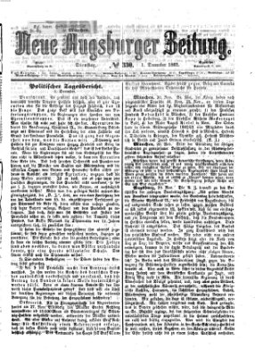 Neue Augsburger Zeitung Dienstag 1. Dezember 1863