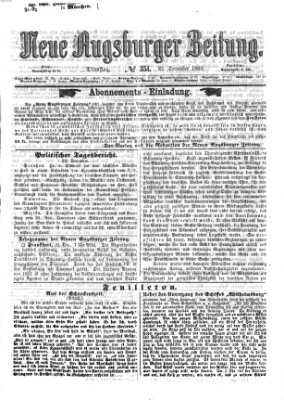 Neue Augsburger Zeitung Dienstag 22. Dezember 1863