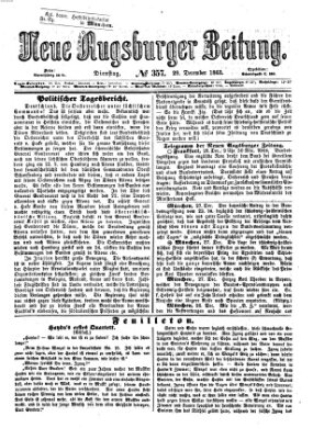 Neue Augsburger Zeitung Dienstag 29. Dezember 1863