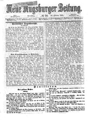 Neue Augsburger Zeitung Dienstag 23. Februar 1864