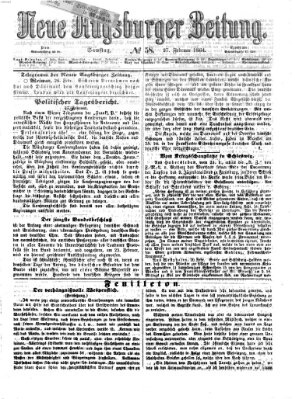 Neue Augsburger Zeitung Samstag 27. Februar 1864