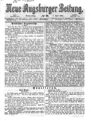 Neue Augsburger Zeitung Donnerstag 7. April 1864