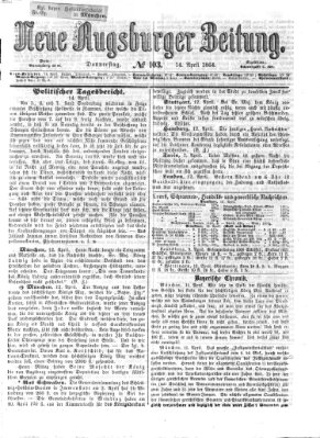 Neue Augsburger Zeitung Donnerstag 14. April 1864