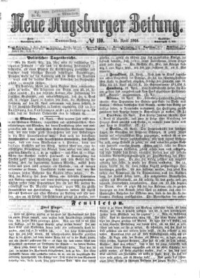 Neue Augsburger Zeitung Donnerstag 21. April 1864