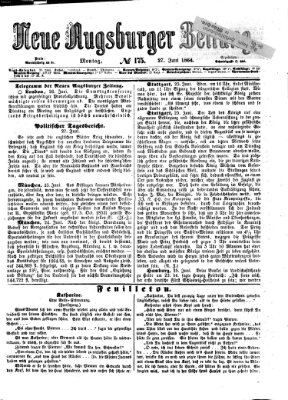 Neue Augsburger Zeitung Montag 27. Juni 1864