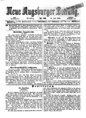 Neue Augsburger Zeitung Dienstag 12. Juli 1864