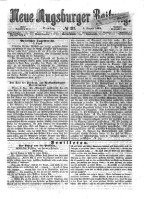 Neue Augsburger Zeitung Dienstag 9. August 1864