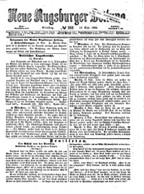 Neue Augsburger Zeitung Dienstag 13. September 1864