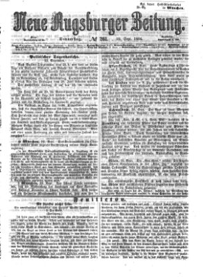 Neue Augsburger Zeitung Donnerstag 22. September 1864