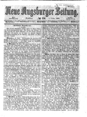 Neue Augsburger Zeitung Samstag 1. Oktober 1864