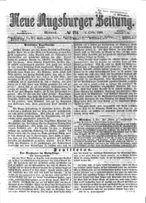 Neue Augsburger Zeitung Mittwoch 5. Oktober 1864
