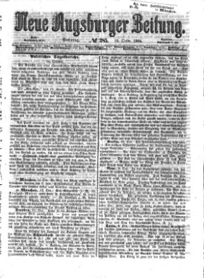 Neue Augsburger Zeitung Sonntag 16. Oktober 1864