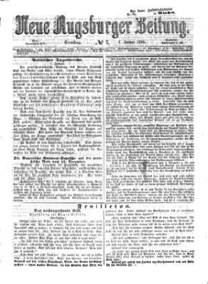 Neue Augsburger Zeitung Samstag 7. Januar 1865