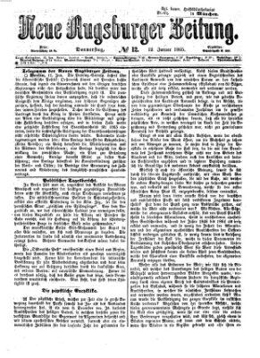 Neue Augsburger Zeitung Donnerstag 12. Januar 1865