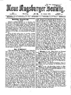 Neue Augsburger Zeitung Sonntag 15. Januar 1865