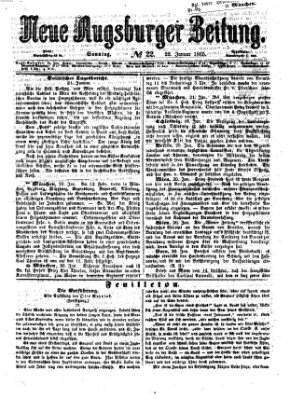 Neue Augsburger Zeitung Sonntag 22. Januar 1865