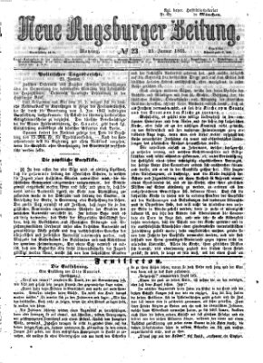 Neue Augsburger Zeitung Montag 23. Januar 1865