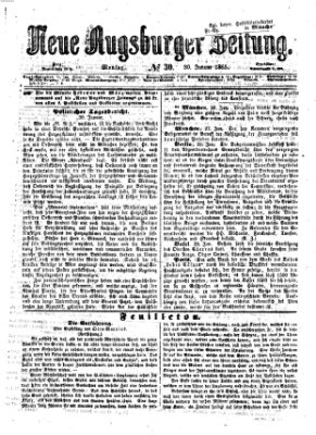 Neue Augsburger Zeitung Montag 30. Januar 1865