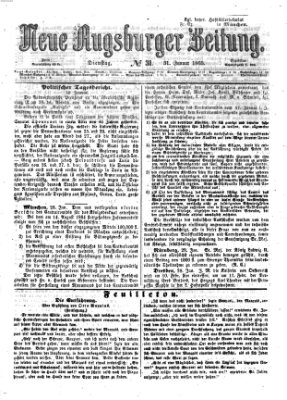 Neue Augsburger Zeitung Dienstag 31. Januar 1865