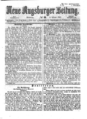 Neue Augsburger Zeitung Sonntag 5. Februar 1865