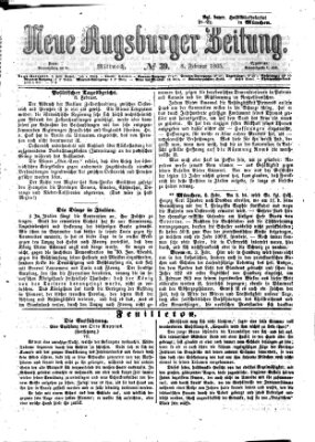 Neue Augsburger Zeitung Mittwoch 8. Februar 1865