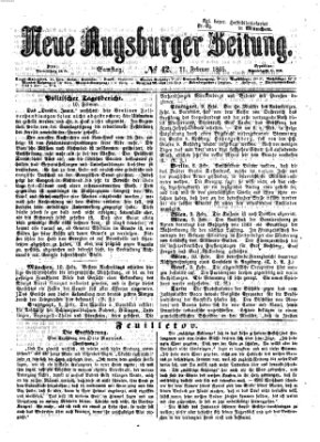 Neue Augsburger Zeitung Samstag 11. Februar 1865