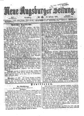 Neue Augsburger Zeitung Samstag 18. Februar 1865