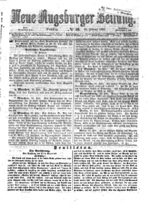 Neue Augsburger Zeitung Samstag 25. Februar 1865