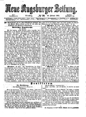 Neue Augsburger Zeitung Dienstag 28. Februar 1865