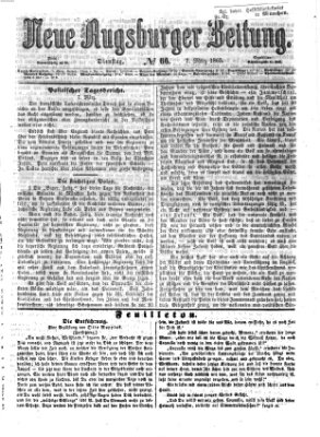 Neue Augsburger Zeitung Dienstag 7. März 1865