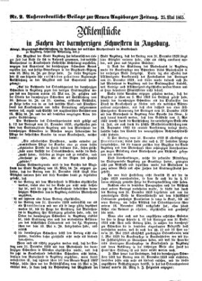 Neue Augsburger Zeitung Donnerstag 25. Mai 1865